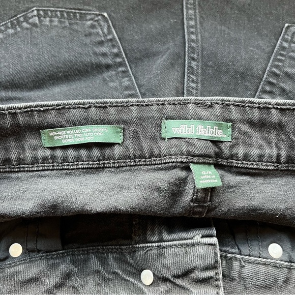 Wild Fable High Rise Rolled Cuff Black Denim Shorts Size 12 - Picture 5 of 9